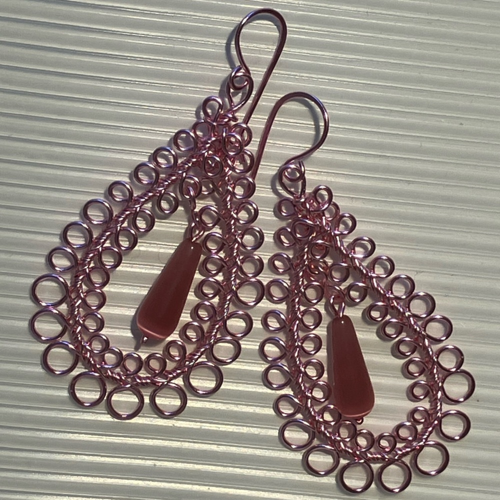 Hand Crafted Earrings Copper Wrapped